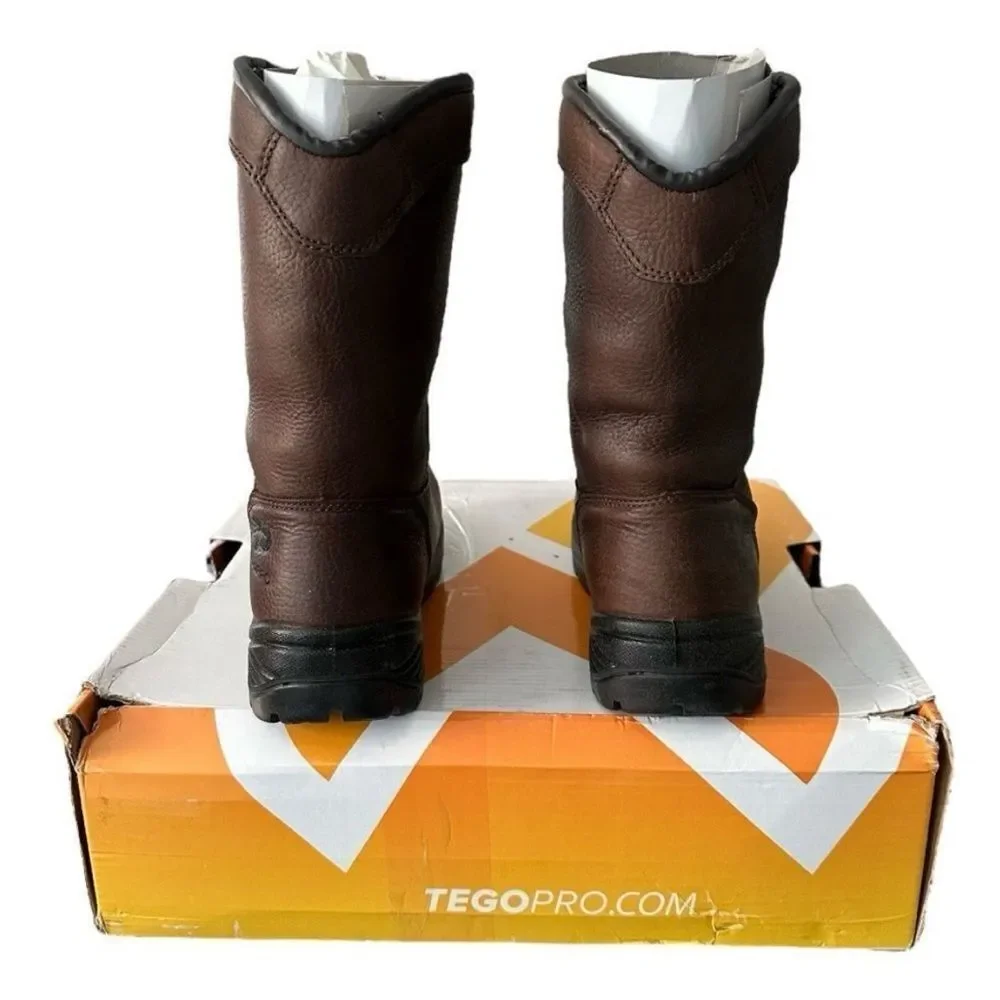TegoPro Composite Toe Waterproof Slip Resistant Wellington Work Boot Brown 5
